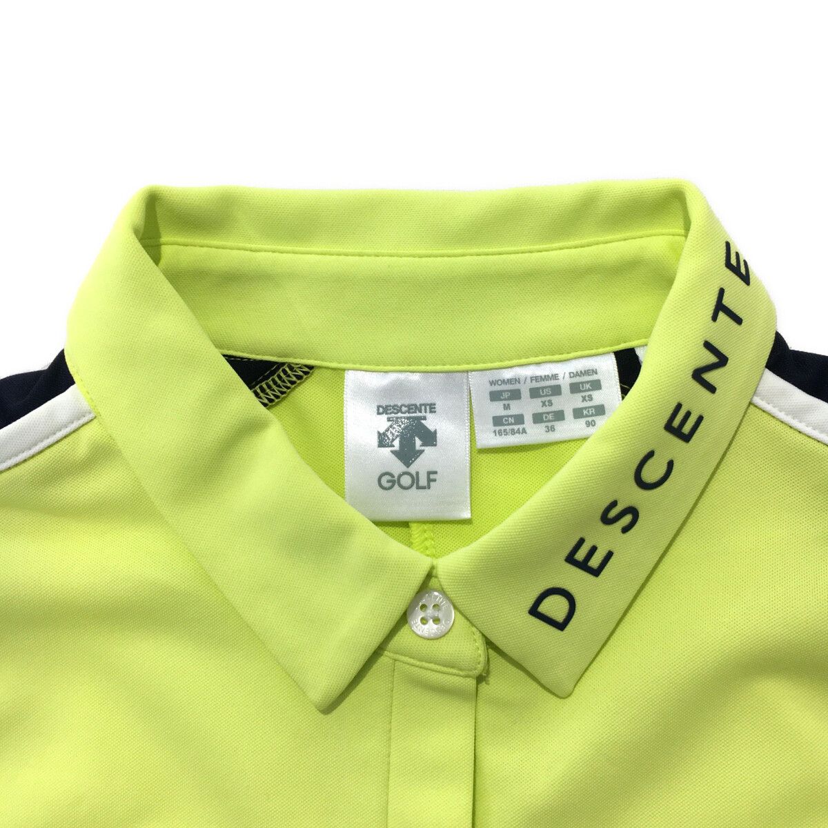 coco 中古 デサントゴルフ DESCENTE GOLF レディース 半袖ポロシャツ M 黄 イエロー 鹿の子 中古 レディース デサントゴルフ DESCENTE GOLF 半袖ポロシャツ