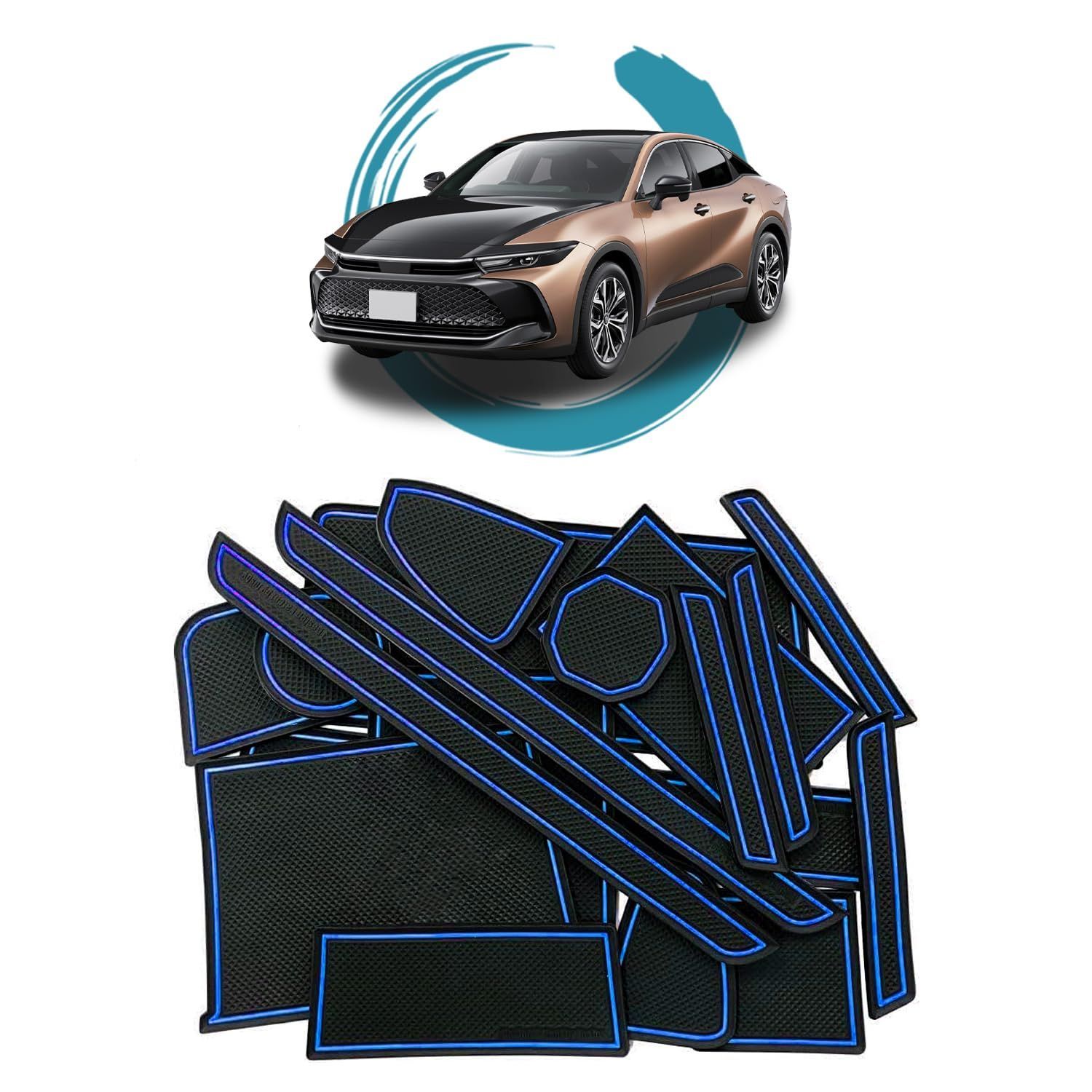 ruiya 新型 トヨタ クラウン クロスオーバー 35系 専用 ラバーマット ドアポケット マット インテリアラバーマット 滑り止めシート アクセサリー ポケットマット 引っ掻きキズ防止 ノイズ軽減