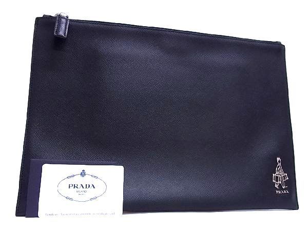 □極美品□ PRADA プラダ 2N1889 サフィアーノレザー クラッチバッグ