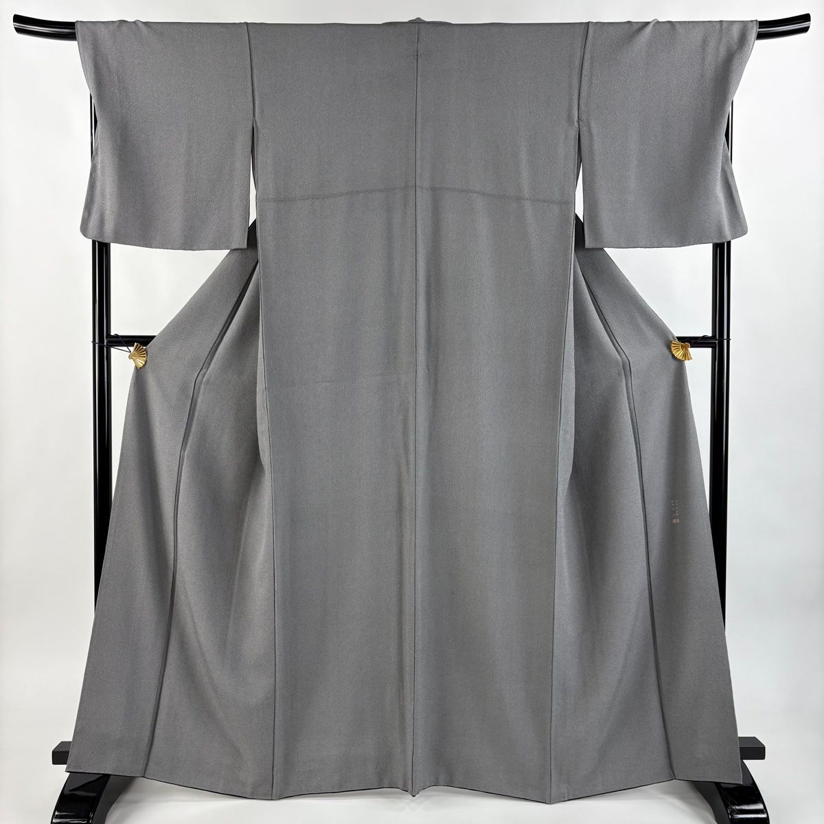 江戸小紋 身丈163cm 裄丈70cm L 袷 落款 万筋 灰色 正絹 一つ紋