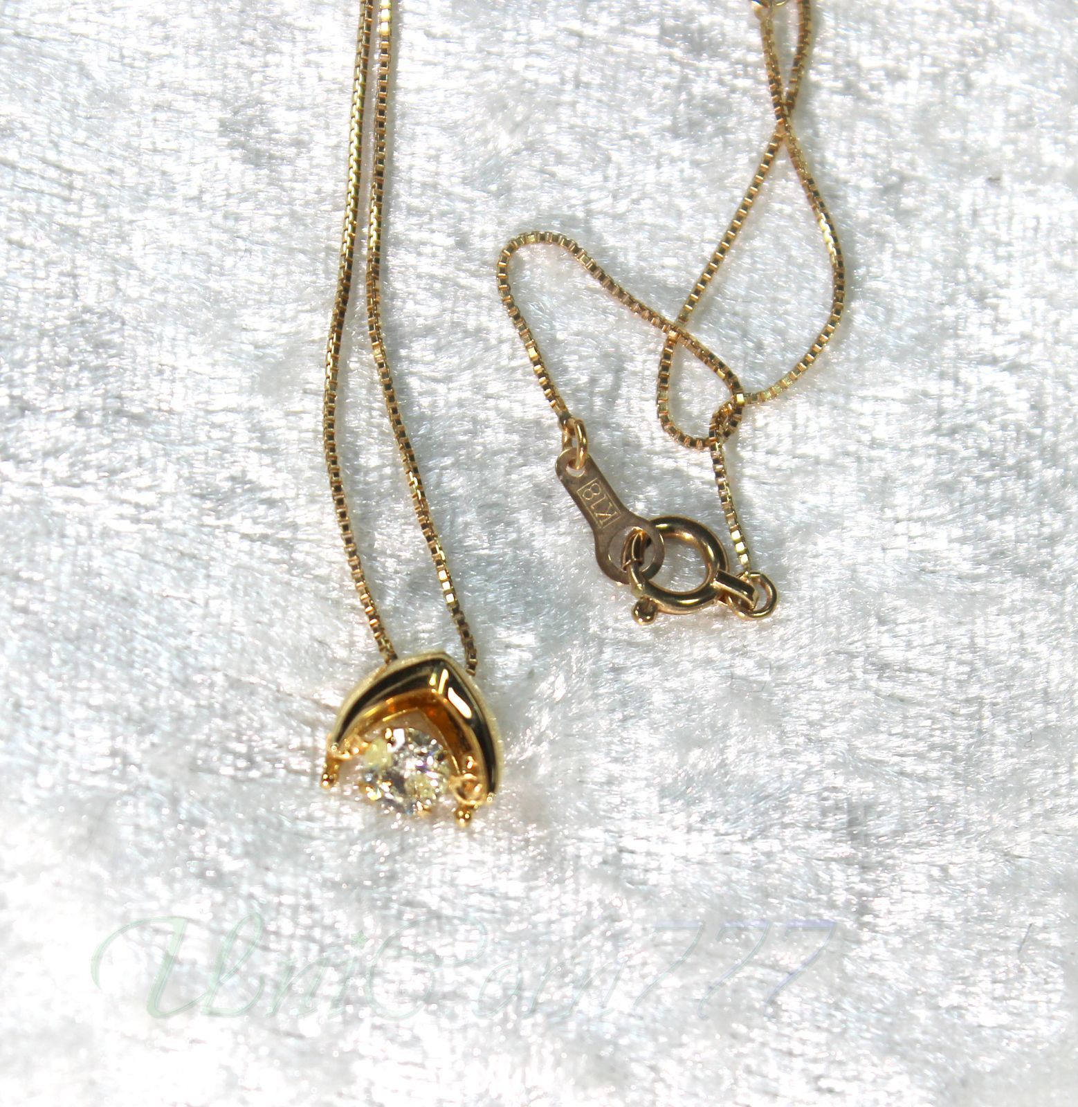 鑑別付天然ダイヤモンドネックレス TypeC ダンシングストーン 0.2ct 18 