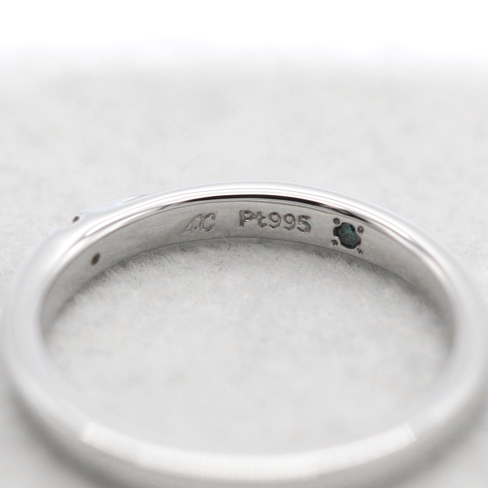 極美品 4℃ 1ポイントダイヤモンド Pt995 プラチナ リング 9号
