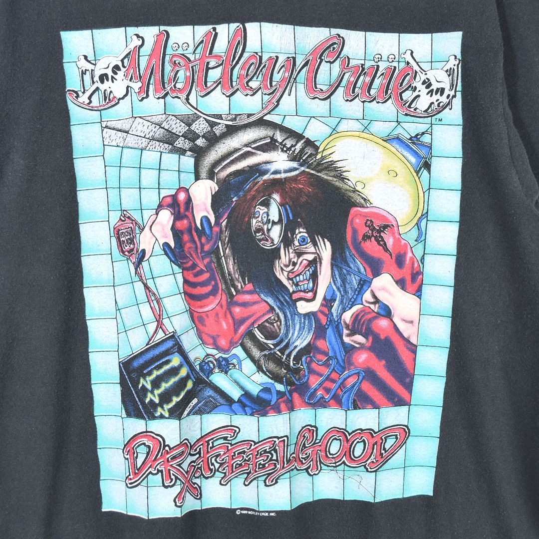 80s モトリークルー DR. FEELGOOD ヴィンテージTシャツ　MOTLEY CRUE ロックTシャツ バンドTシャツ サイズL相当 古着 @AAB1430