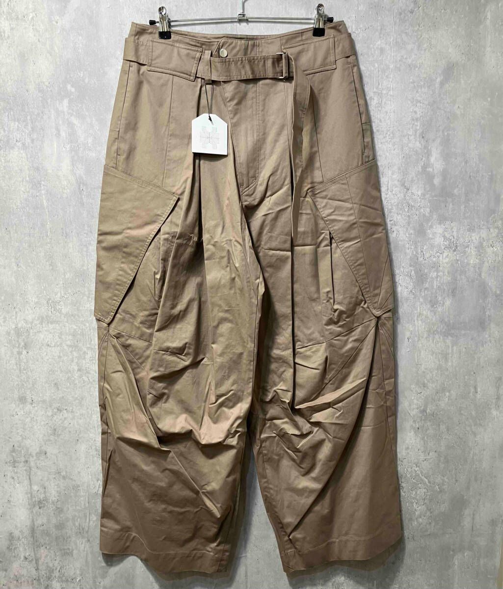 FFFPOSTALSERVICE WIDE BELTED DRAPED TROUTHERS ロングパンツ サイズ 32 ベージュ エフエフエフポスタルサービス