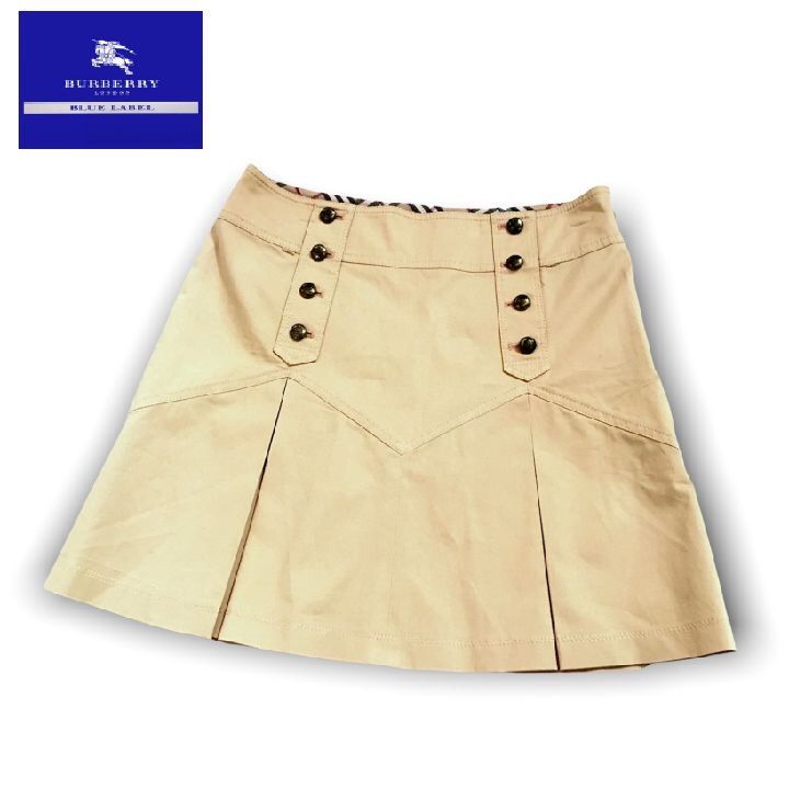 バーバリーロンドンキッズスカート ベージュ メガチェック フレア美品
