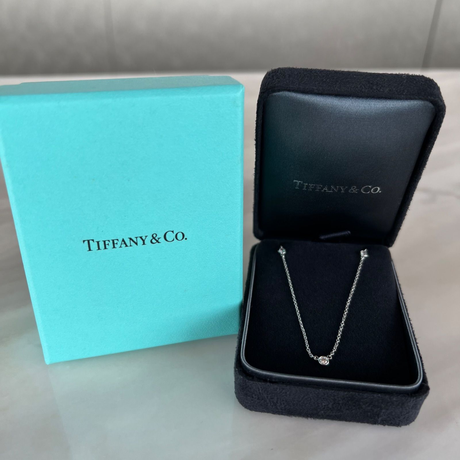 Tiffany ティファニー 3P ダイヤ バイザヤード ネックレス PT950 