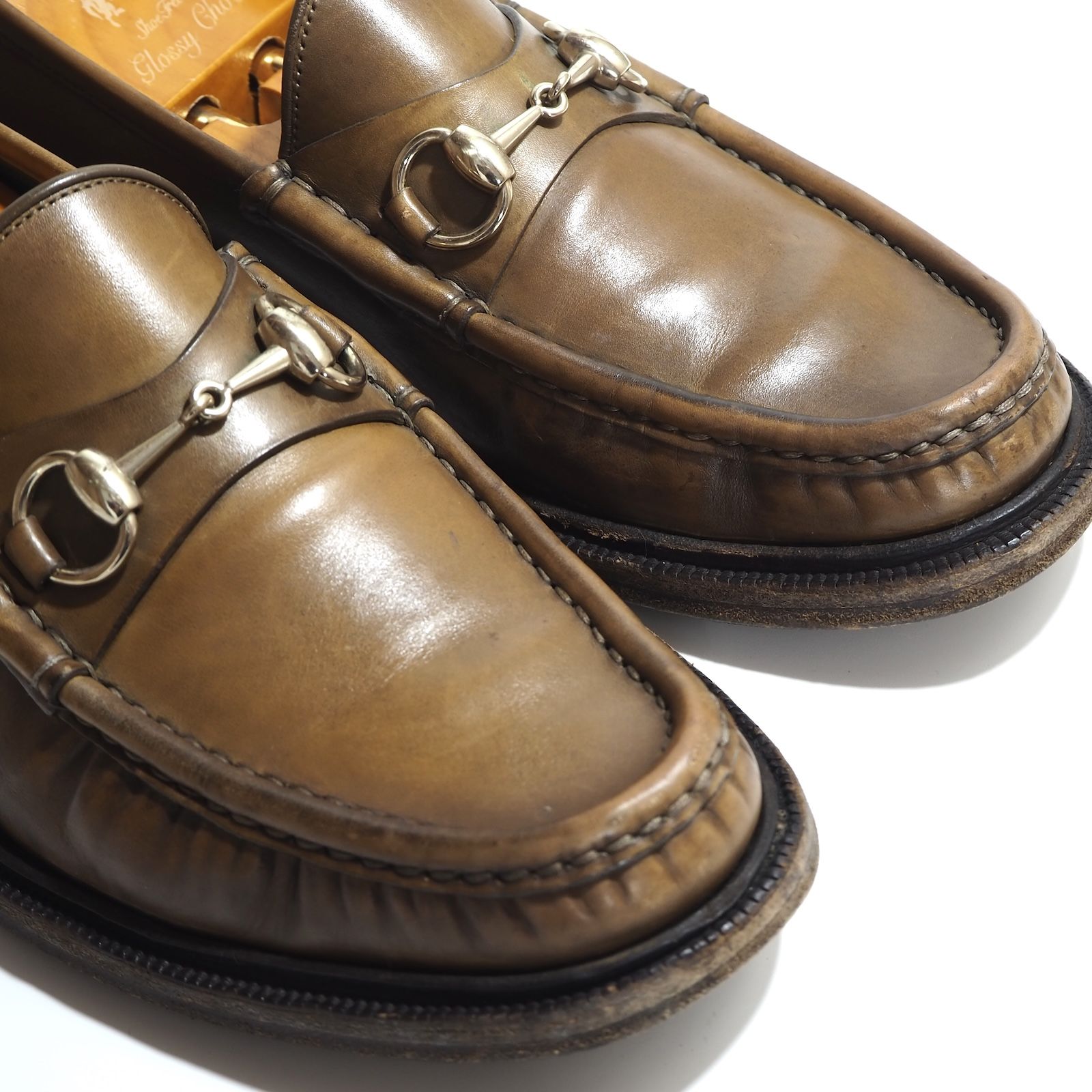 GUCCI グッチ ビット ローファー　正規品 △グッチ GUCCI レザー ホースビット ローファー 7.5 ライト