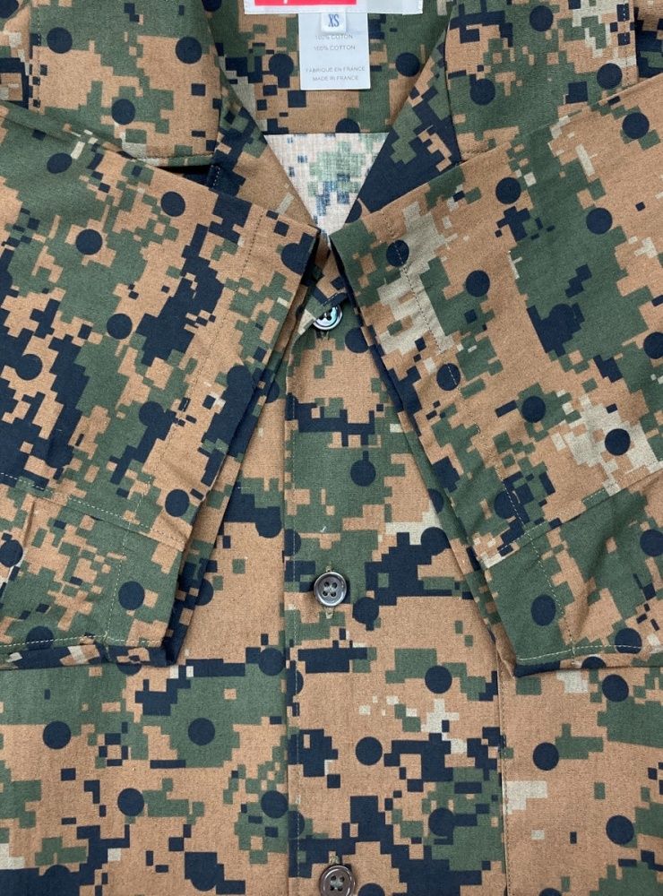 COMME des GARCONS SHIRT × Supreme / 13SS Loop Collar Shirt/半袖シャツ/XS/コットン/マルチカラー/カモフラ/S2SS13 シュプリーム SUPREME 13SS × COMME des GARCONS SHIRT