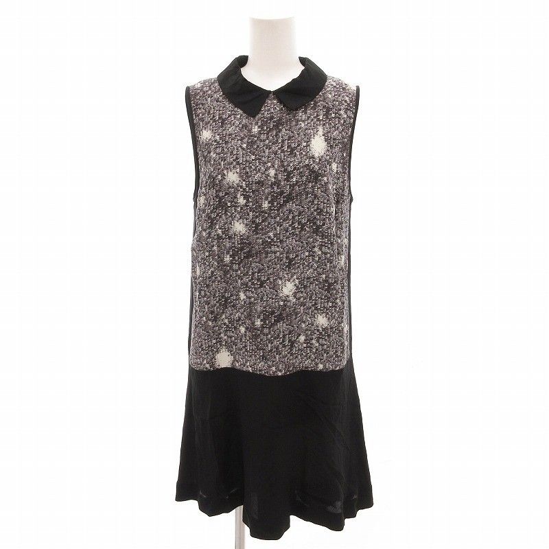 美品 マークジェイコブス シルク 総柄 ロング ノースリーブ ワンピース MARC JACOBS - 美品 定価8万 マークジェイコブス 高級コットン