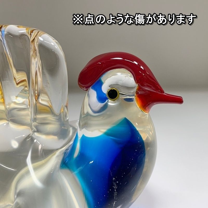 レトロ MultiGlass マルティグラス 鳥 高さ10cm ガラス 置物