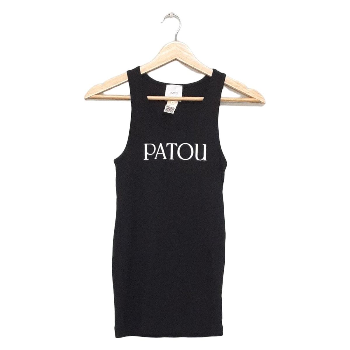 PATOU パトゥ タンクトップ サイズXS レディース - 黒×白 コットン コットン