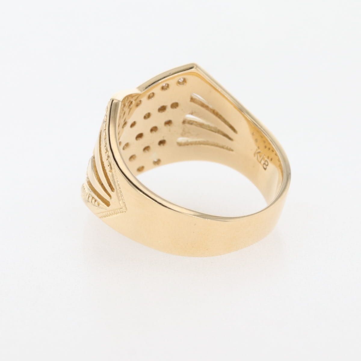 k18 メレダイヤリング10号♪ メレダイヤ デザインリング 10号 K18