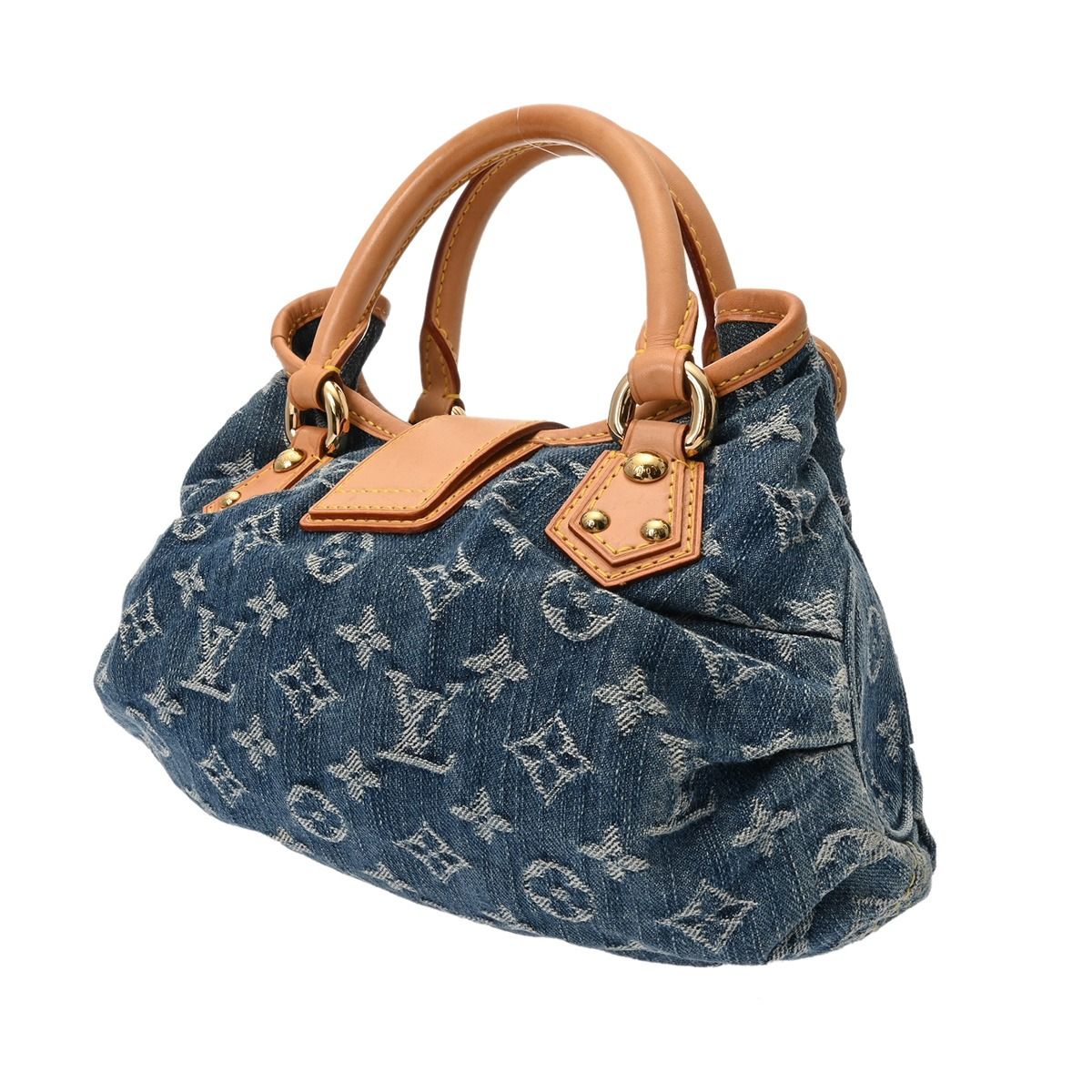 ルイヴィトン モノグラムデニム プリーティ ブルー M95020 レディース デニム ハンドバッグ