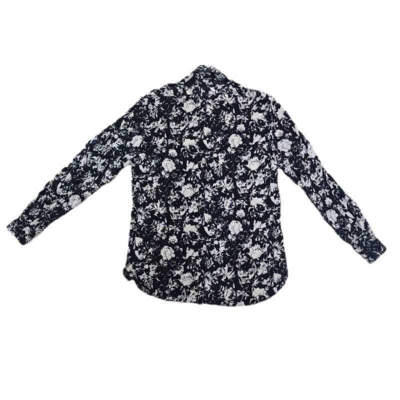 SAINT LAURENT サンローラン 花柄 総柄フラワー 長袖シャツ 37サイズ シルク 646850 メンズ 22509R43