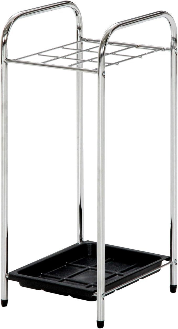 【在庫処分】不二貿易(Fujiboeki) 傘立て 9本用 幅25.5×奥行28.5×高さ62cm クロム アンブレラスタンド 組立商品 95709