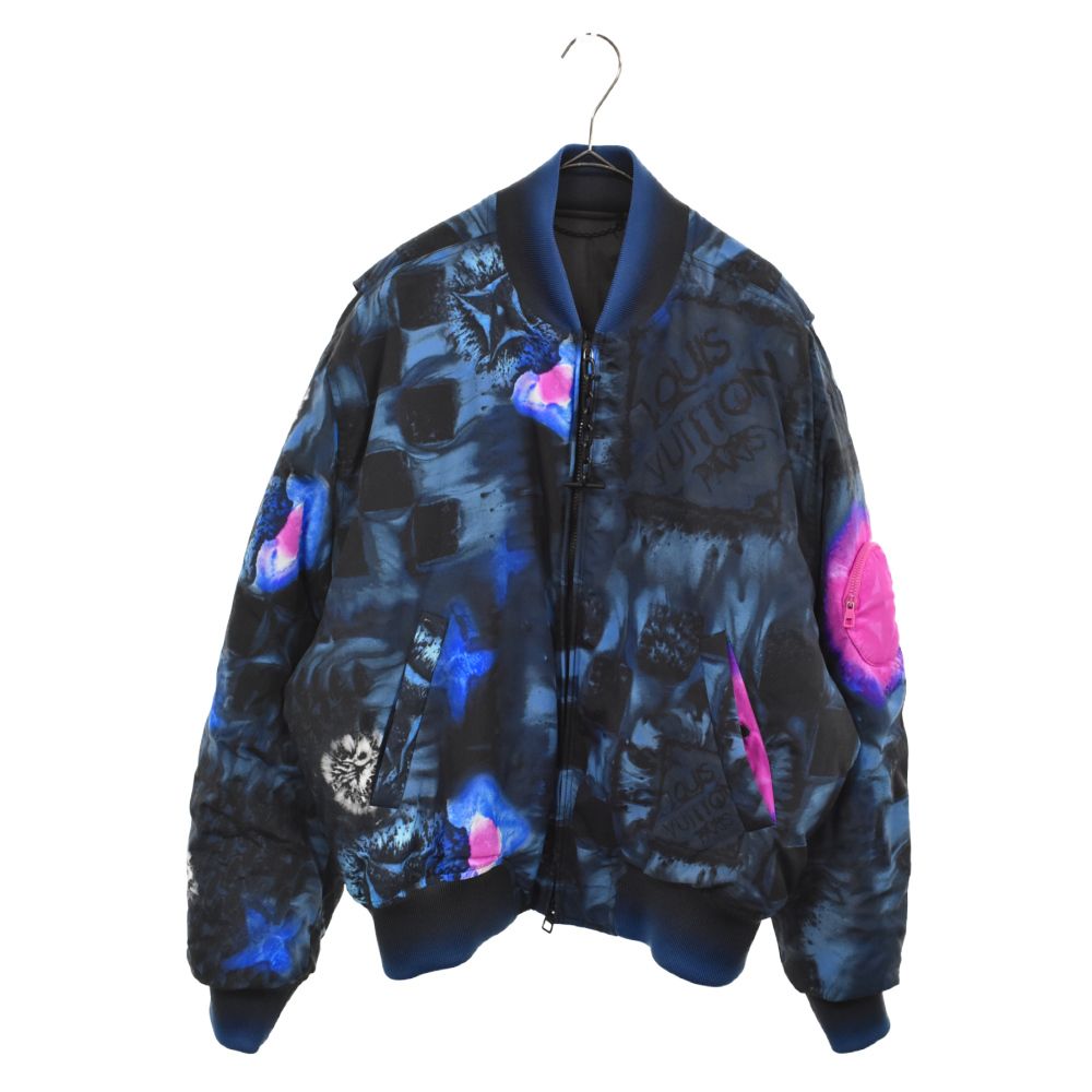 LOUIS VUITTON ルイヴィトン 21AW-Pre LOOK1 Solt Print Bomber 1A90JK/HLB05EDR2 A725 プレフォールルックモデル ソルトプリントナイロンボンバージャケット ソルトダミエ総柄中綿ブルゾン