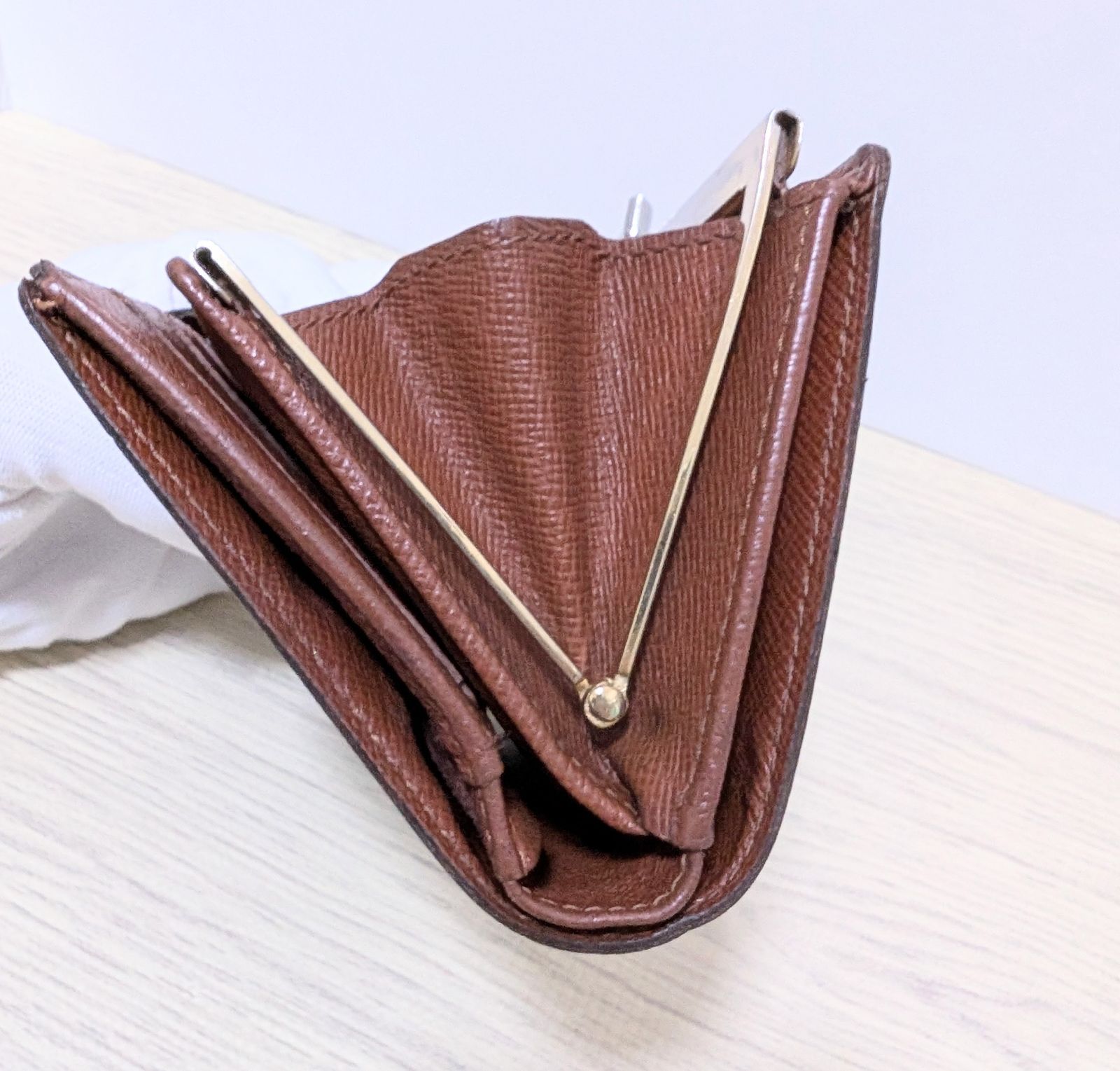 ルイヴィトン ダミエ エベヌ ポルトモネ ビエ ヴィエノワ 財布 がま口