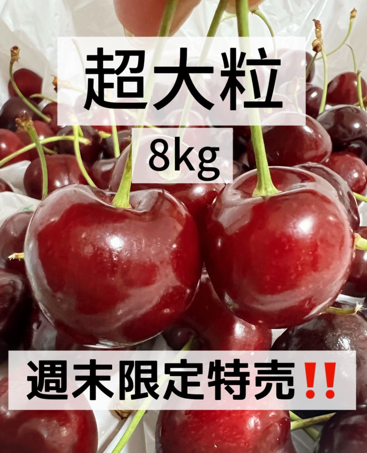 2セット限定‼️8kg‼️クール便‼️9.5r超大粒アメリカンチェリー 9.5 2セット限定‼️8kg‼️クール便‼️9.5r超大粒アメリカンチェリー 9.5
