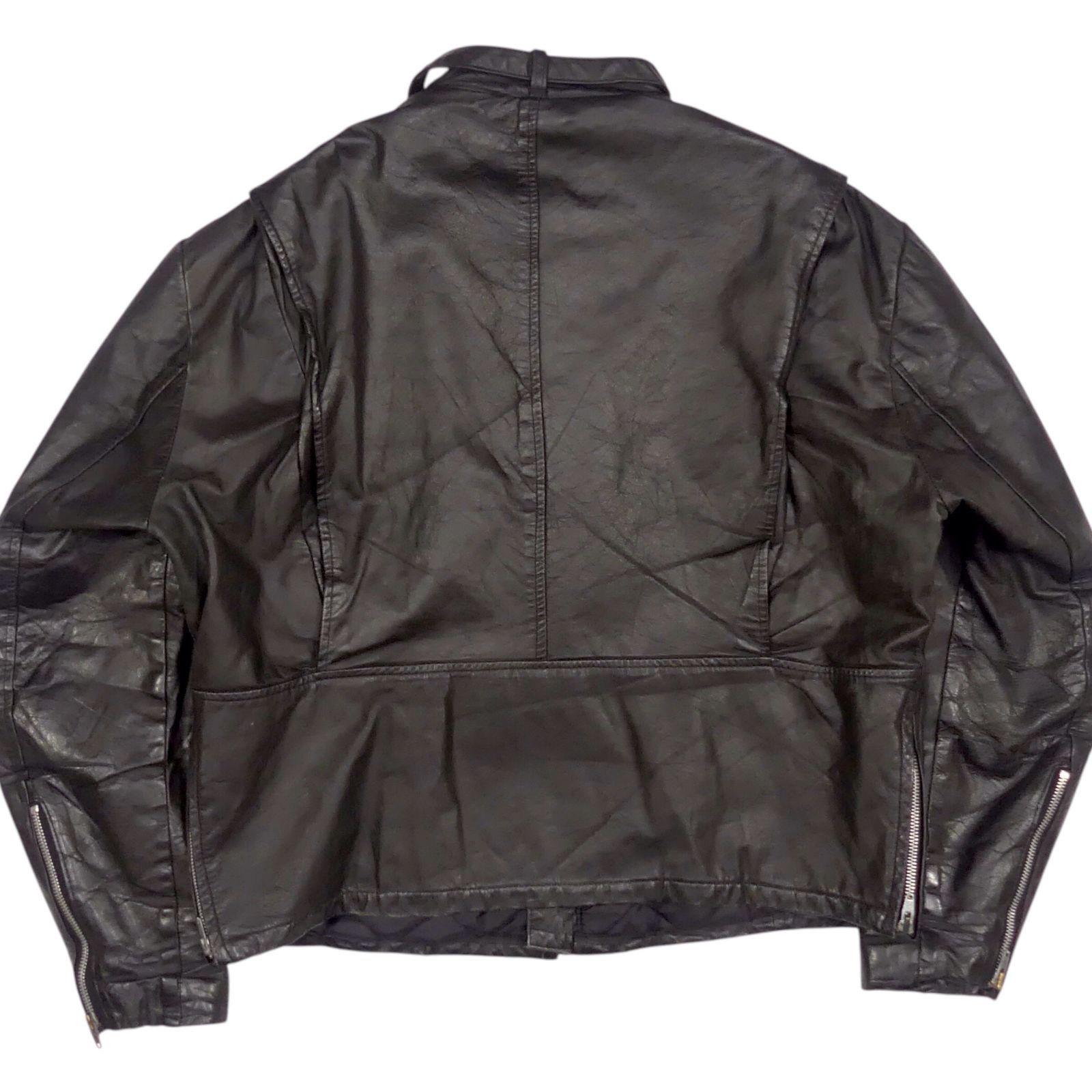 70s sears シアーズ レザーライダースジャケット シングル 44 SEARS シアーズ ライダースジャケット L 本革 シングル メンズ