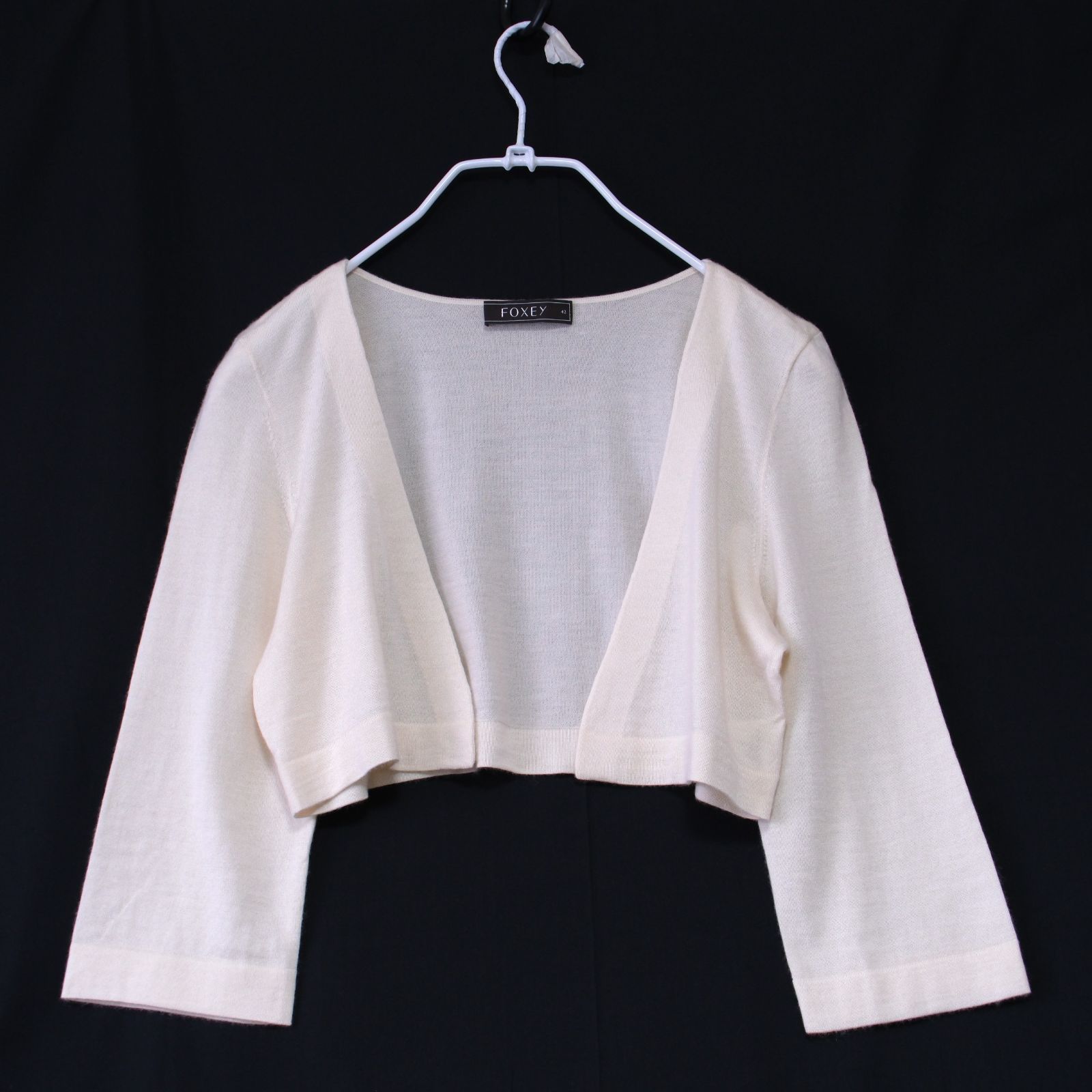 FOXEY フォクシー カシミヤシルク ボレロ カーディガン 白 42 |250205008
