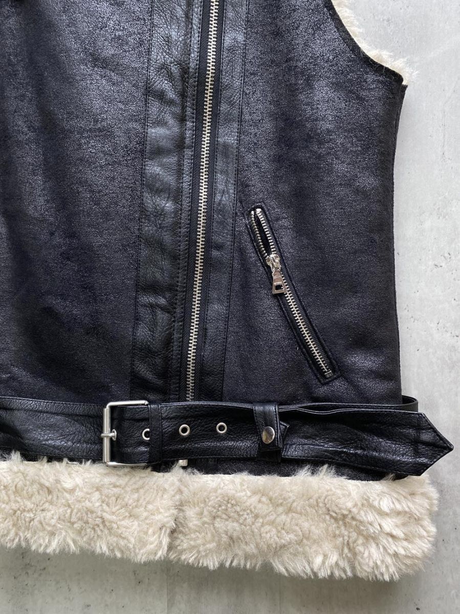  EMODA エモダ フェイクムートン ベスト sizeF 黒 レディース ベスト ジレ ベスト ジレ ビスチェ