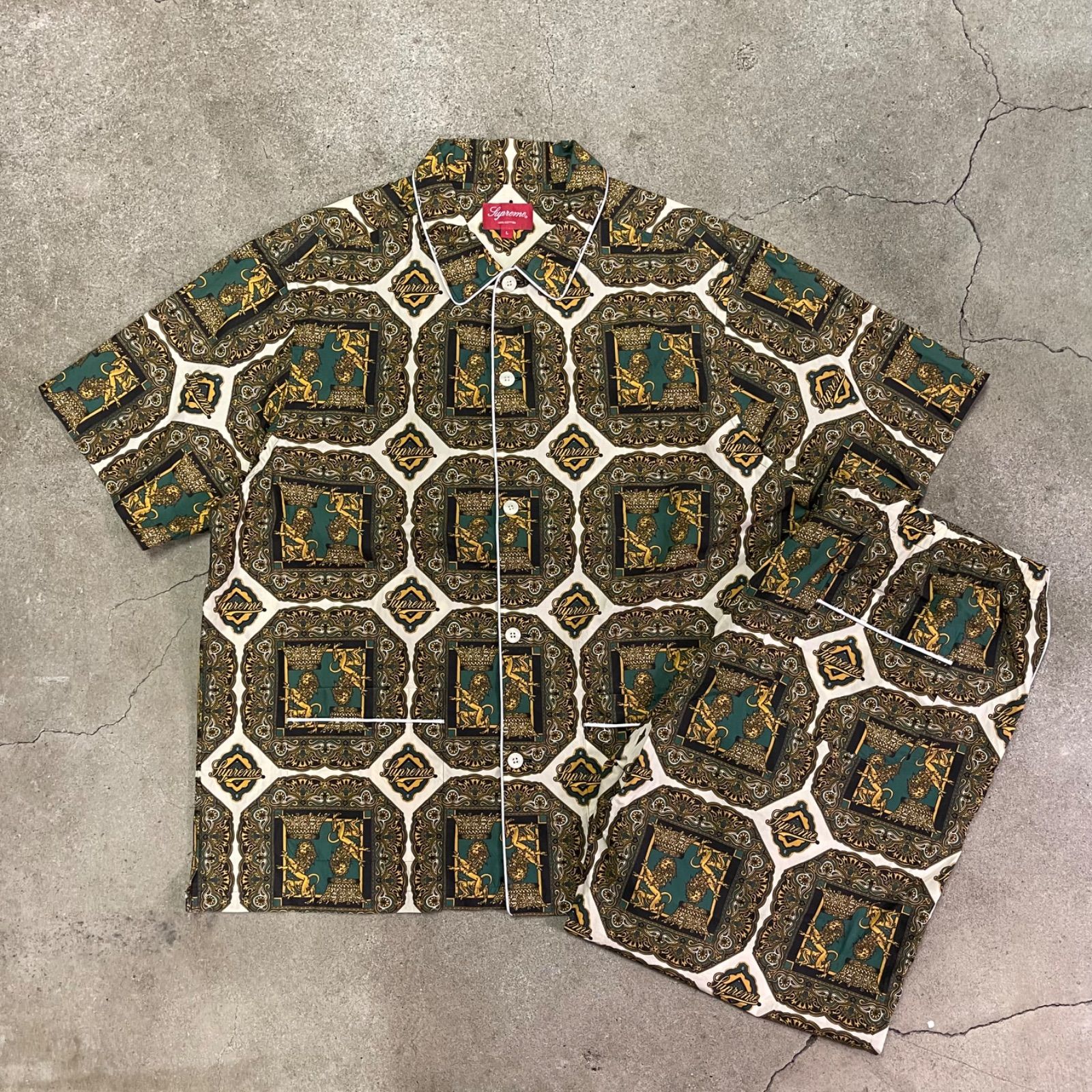 22ss Supreme Regency Pajama Set G シュプリーム リージェンシー パジャマ セット ゴールド L