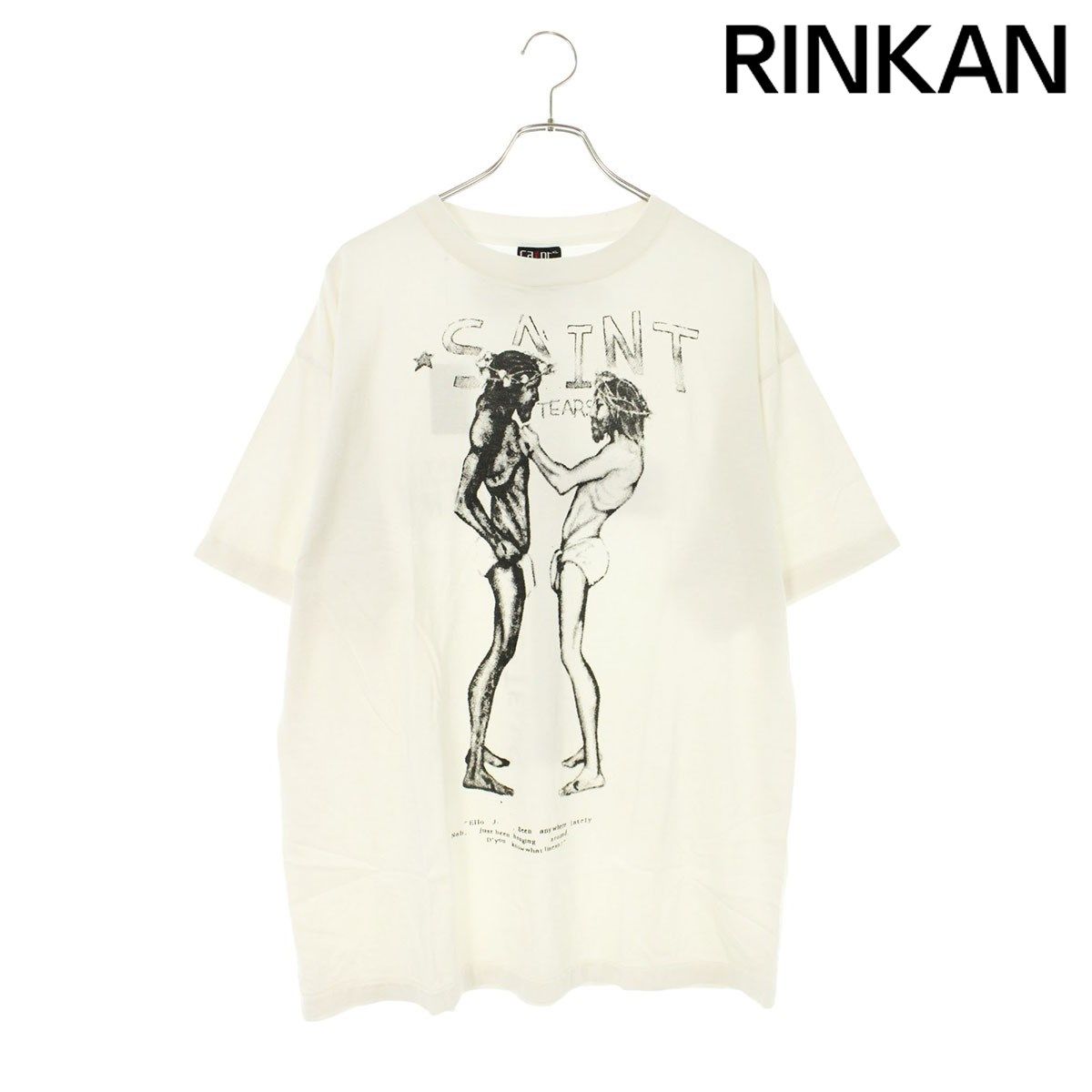 セントマイケル ×デニムティアーズ DENIM TEARS  21SS  SM-S21-0000-045 ヴィンテージ加工ジーザスプリントTシャツ メンズ XL