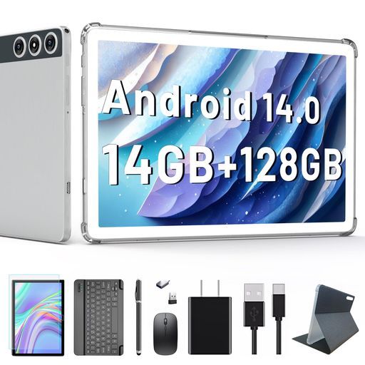 タブレット2025新登場Androidタブレット10インチWiFiモデル14GB 128GB 1TB拡張4GLTE通話 5G|2.4GWiFi8コアCPUT6068000mAhType-CIncell