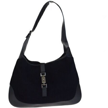 【】 グッチ GUCCI ジャッキー ショルダーバッグ ブラック ナイロン レザー 01BD837