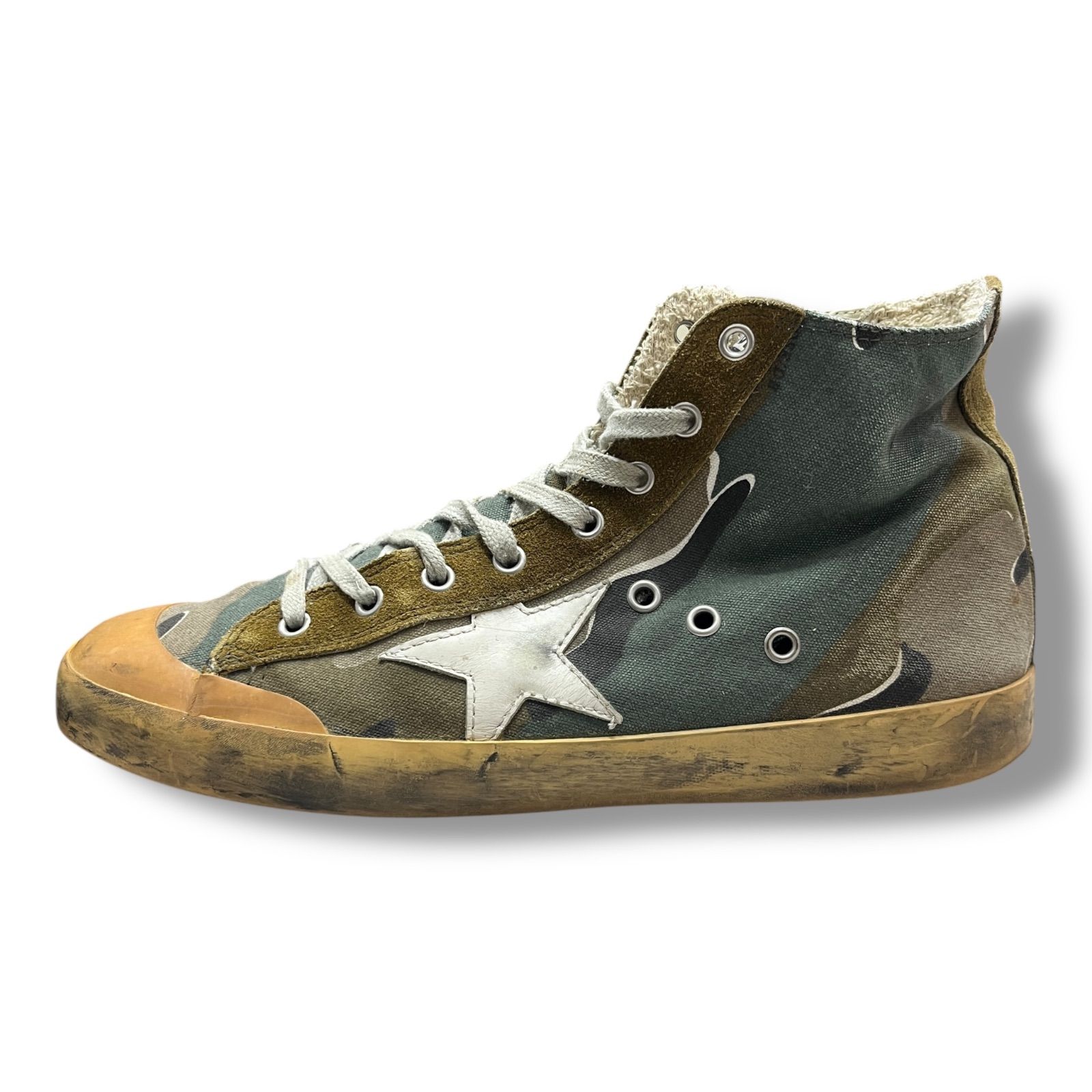 GOLDEN GOOSE ゴールデングース サイドジップ ダメージ加工 ハイカット 