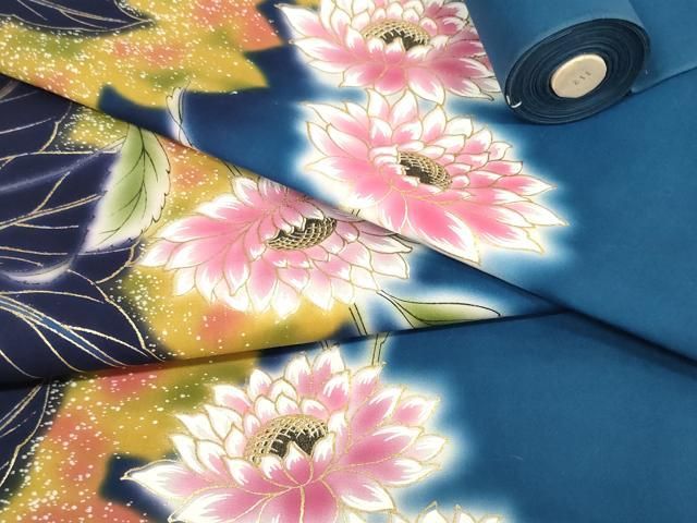 平和屋着物＊夏物 浴衣 反物 着尺 月世界 草花文 金彩 綿 ♥ DAAW7495zzz