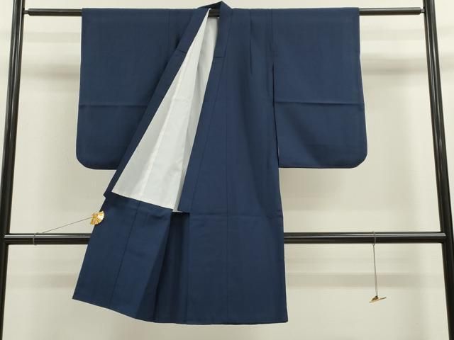 平和屋着物○男性 色紋付 羽織・長襦袢セット 毘沙門亀甲地紋 洗える