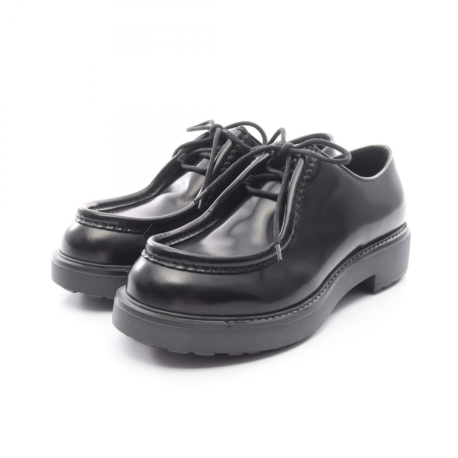 プラダ PRADA カジュアルシューズ ダイアパソン ブラック レザー シューズ メンズ