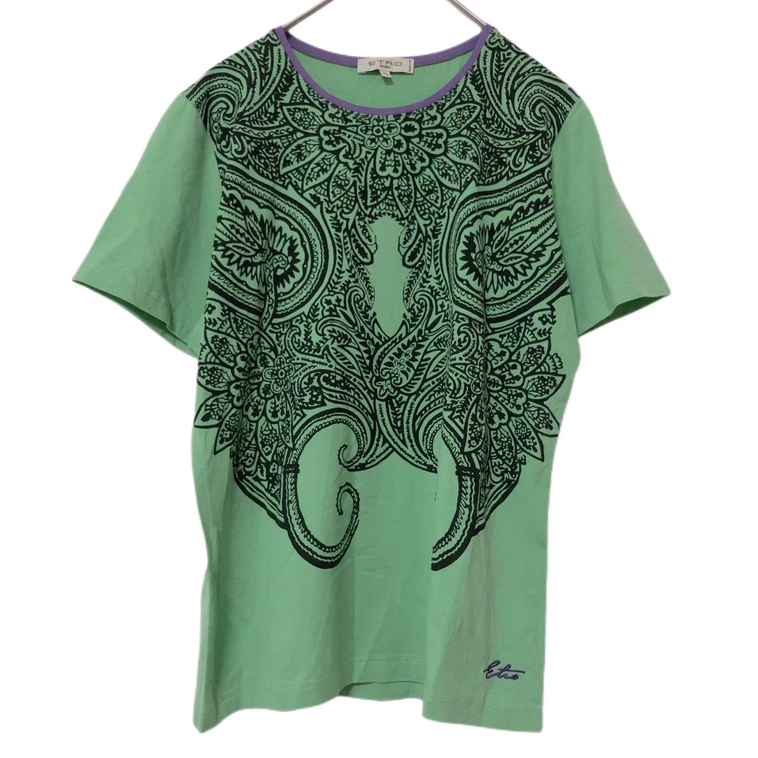 【美品】ETRO エトロ 総柄 グリーン カーキ パープル ブルー シック 中古・古着通販】ETRO (エトロ) ペイズリーシルクスカーフ