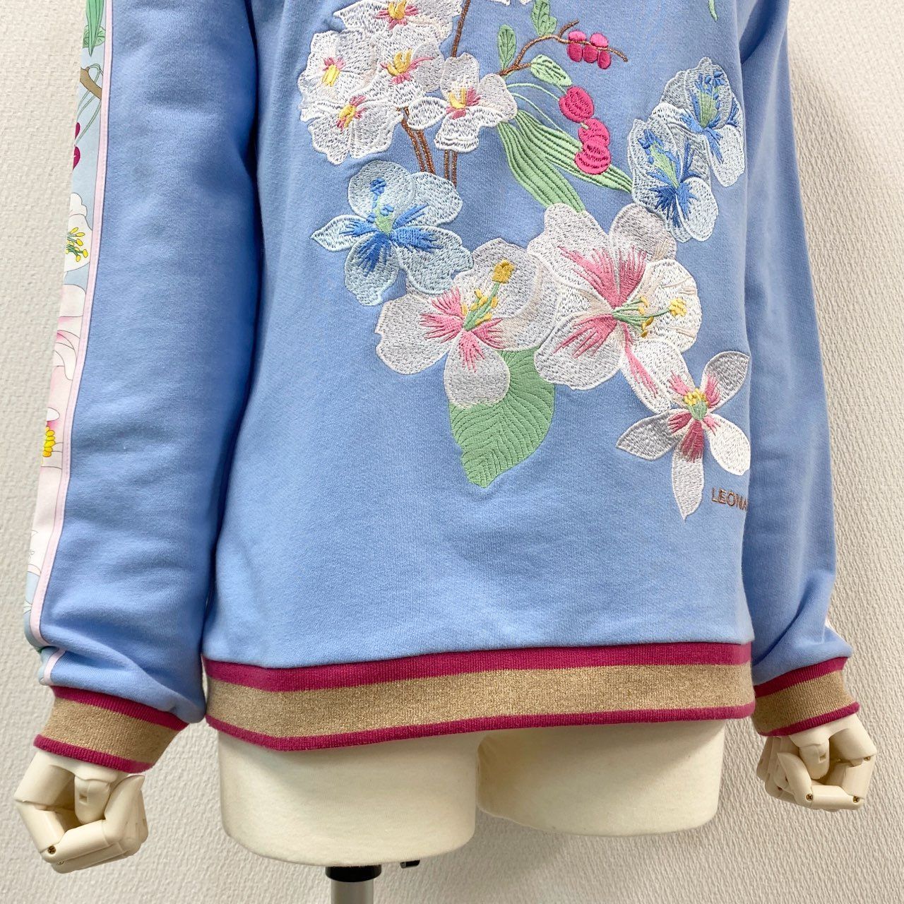 花柄☆レディース トレーナー スウェット◇ marimekko グリーン 花刺繍