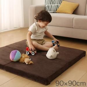 ラグ ソファメーカーが作るからへたりにくい 洗える連結ふかふかラグ 90×90cm