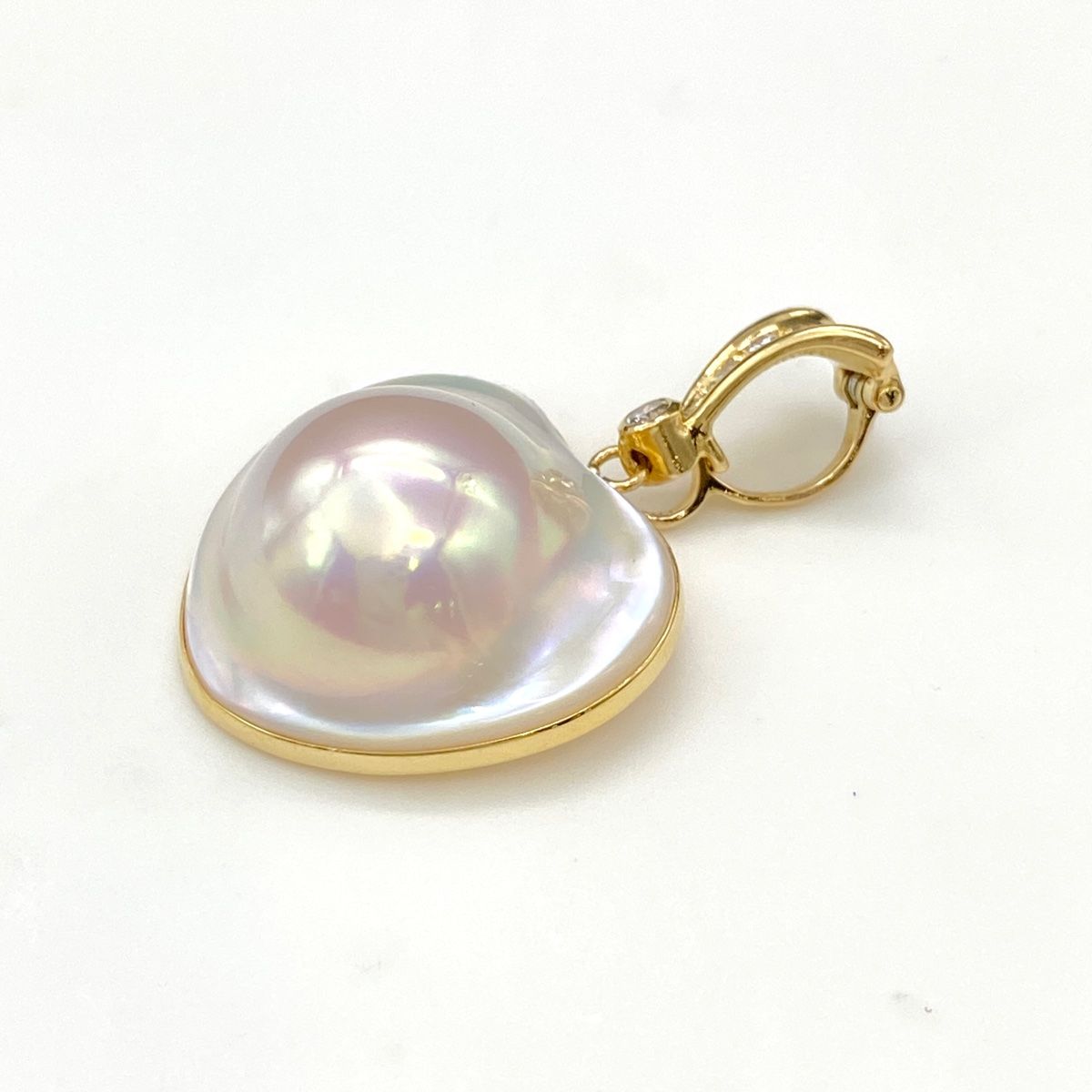 タサキ TASAKI パール ペンダントトップ YG イエローゴールド メレダイヤ 真珠 ペンダントトップ K18 パール ダイヤモンド レディース