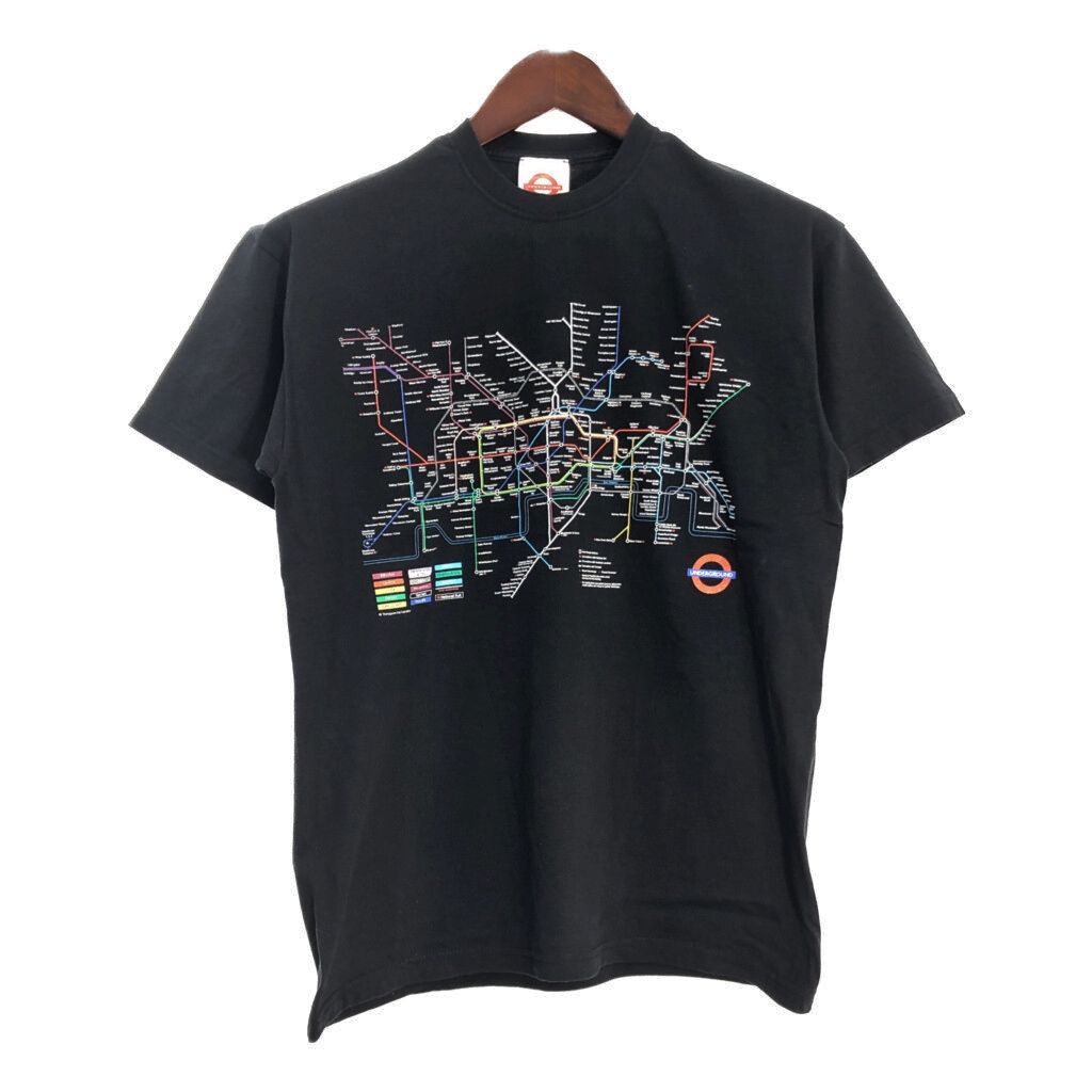 London Underground ロンドン チューブ 半袖Ｔシャツ スポーツ ブラック メンズ MEDIUM 古着 T9953