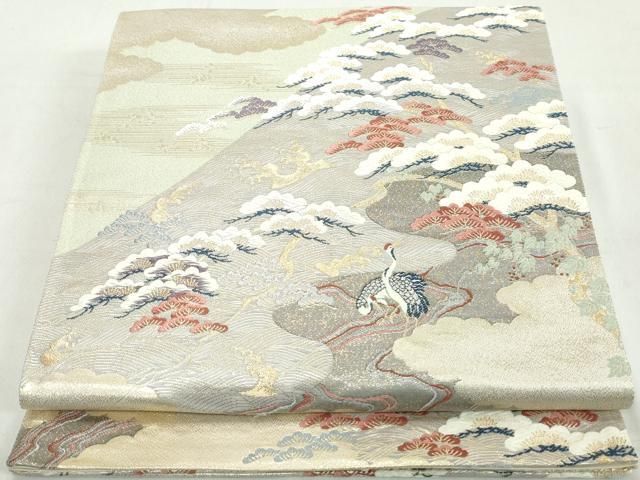 平和屋着物◎六通柄袋帯 唐織 九百錦 松島の宴 金糸 正絹 逸品