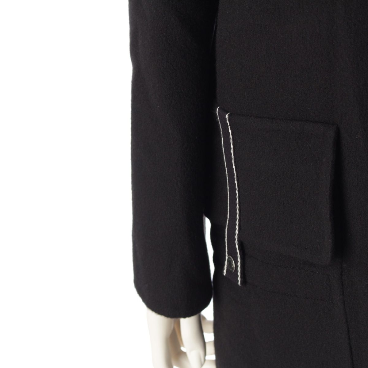 エルメス 20SS カシミヤ セリエボタン ノーカラー コート アウター  