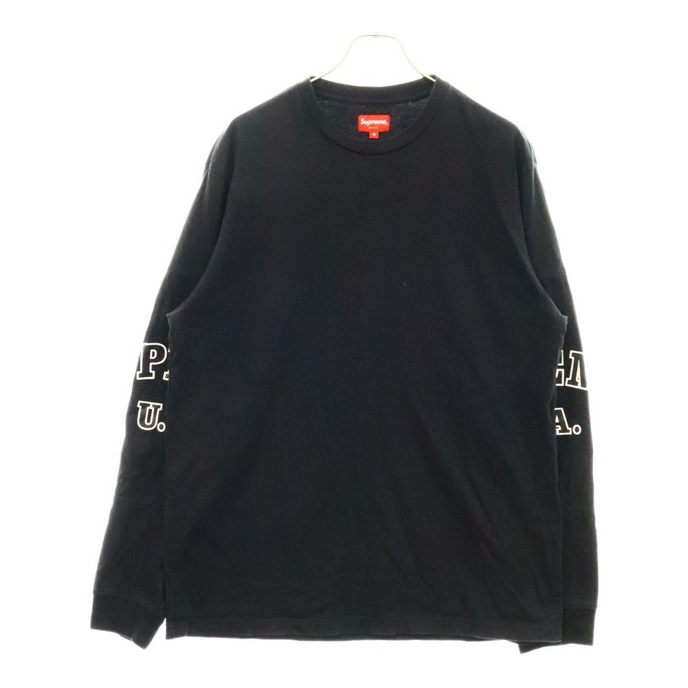 SUPREME (シュプリーム) 20AW Cutout Sleeves L/S Top カットアウト スリーブ 長袖Tシャツ カットソー ブラック