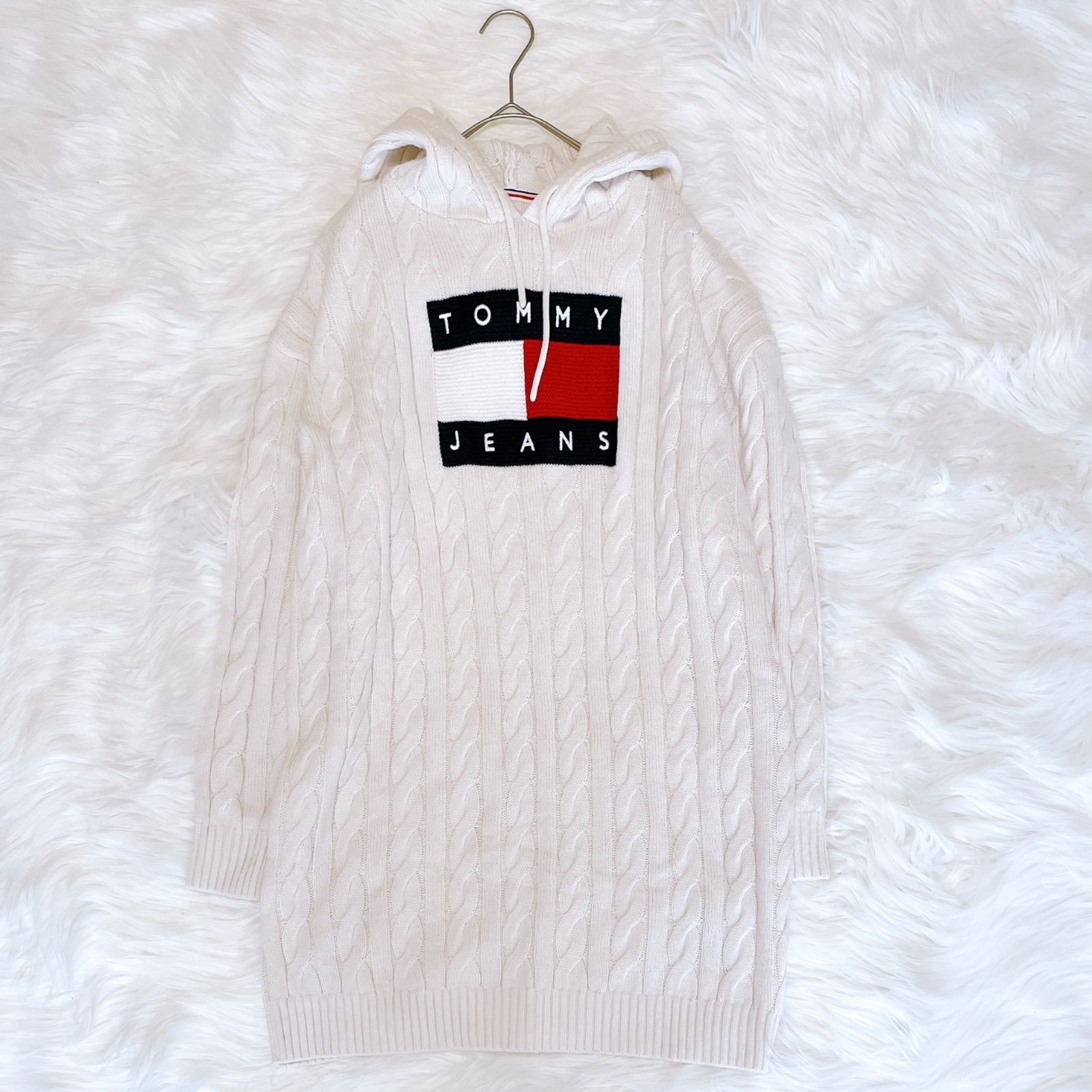 TOMMY JEANS ニットワンピース XS DW16486 VIP価格*TOMMY JEANS ロゴ