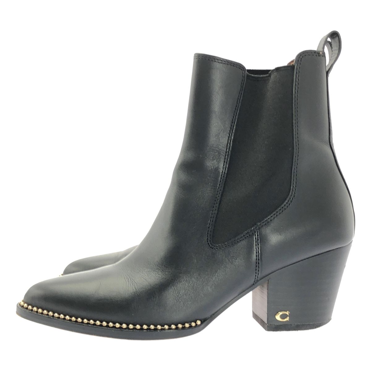 コーチ サイドゴアブーツ ピアス レザー 黒 スタッズ CC786 24.5㌢ 公式】コーチアウトレット | ピアス ブーティ