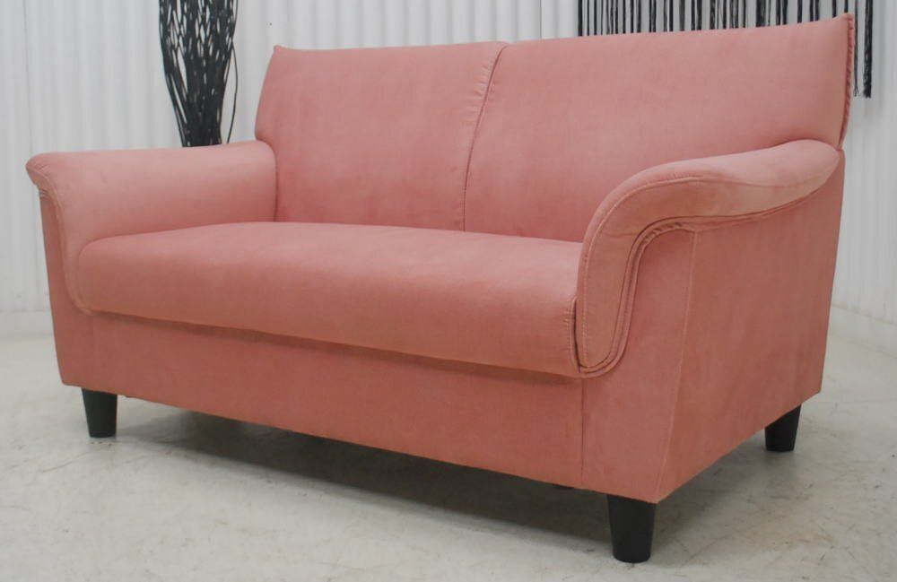 アウトレット 現品限り 大 一部 ピンク ベロア調 二人掛け 2P ソファー エステサロンなどにもおすすめ