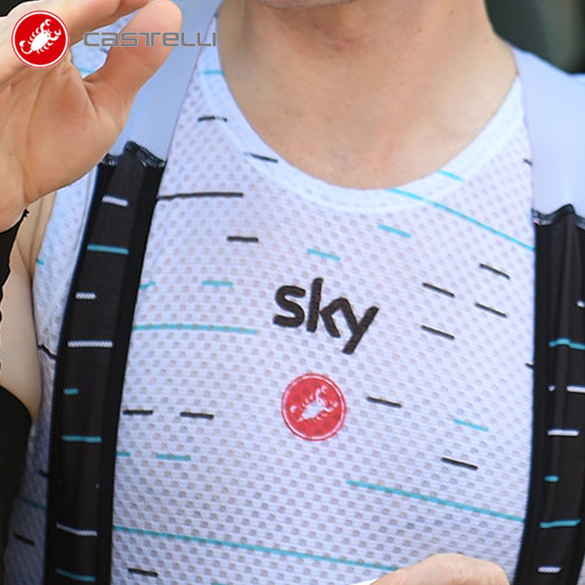 CASTELLI 7096 TEAM SKY PRO MESH SLEEVELESS カステリ プロ メッシュ 袖なしベースレイヤー プロ選手モデル DECORATOM_COM_BR