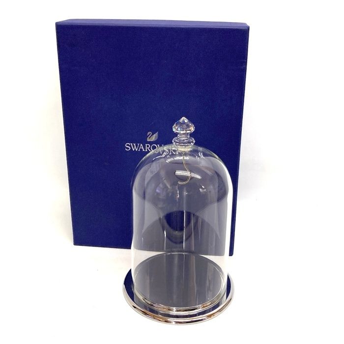 SWAROVSKI スワロフスキー シルバークリスタル スワン印 ベル型 ジャー BELL JAR ガラスドーム 蓋物 飾物