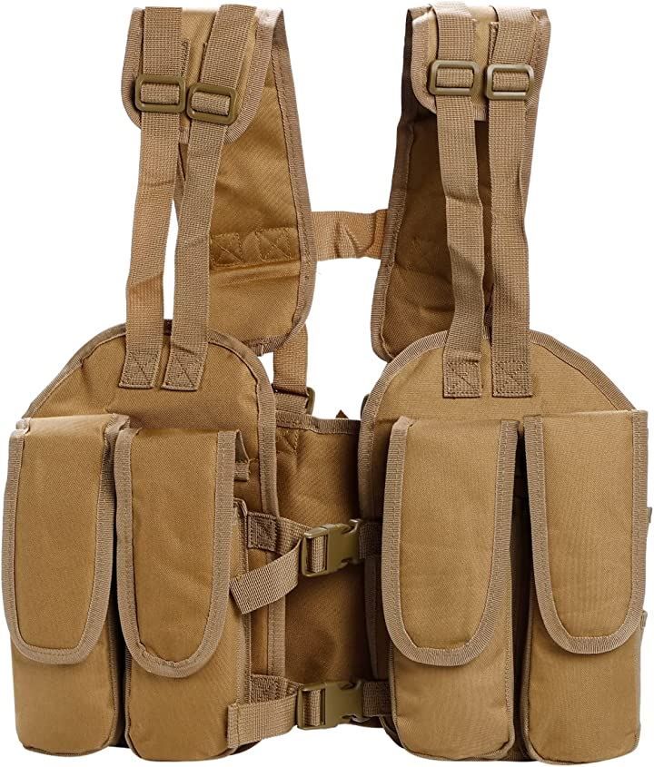 Zakya チェストリグ サバゲー ベスト タクティカルベスト( カーキ