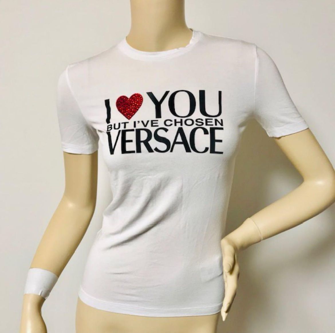 美品☆VERSACE・ヴェルサーチ レディース ブランドロゴプリント ハート