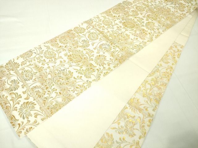 平和屋本店□極上 龍村美術織物 たつむら 本袋帯 吉祥唐草文 金銀糸