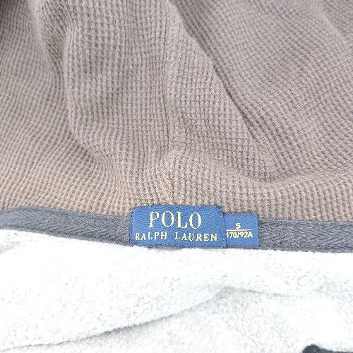 ◇ POLO RALPH LAUREN ポロ ラルフローレン ワンポイント 裏起毛 長袖 パーカー サイズS ダークグレー レディース E 